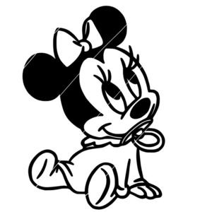 Baby‎ Minnie Mouse Permanent Vinyl Decal Car Mug Cup 4”